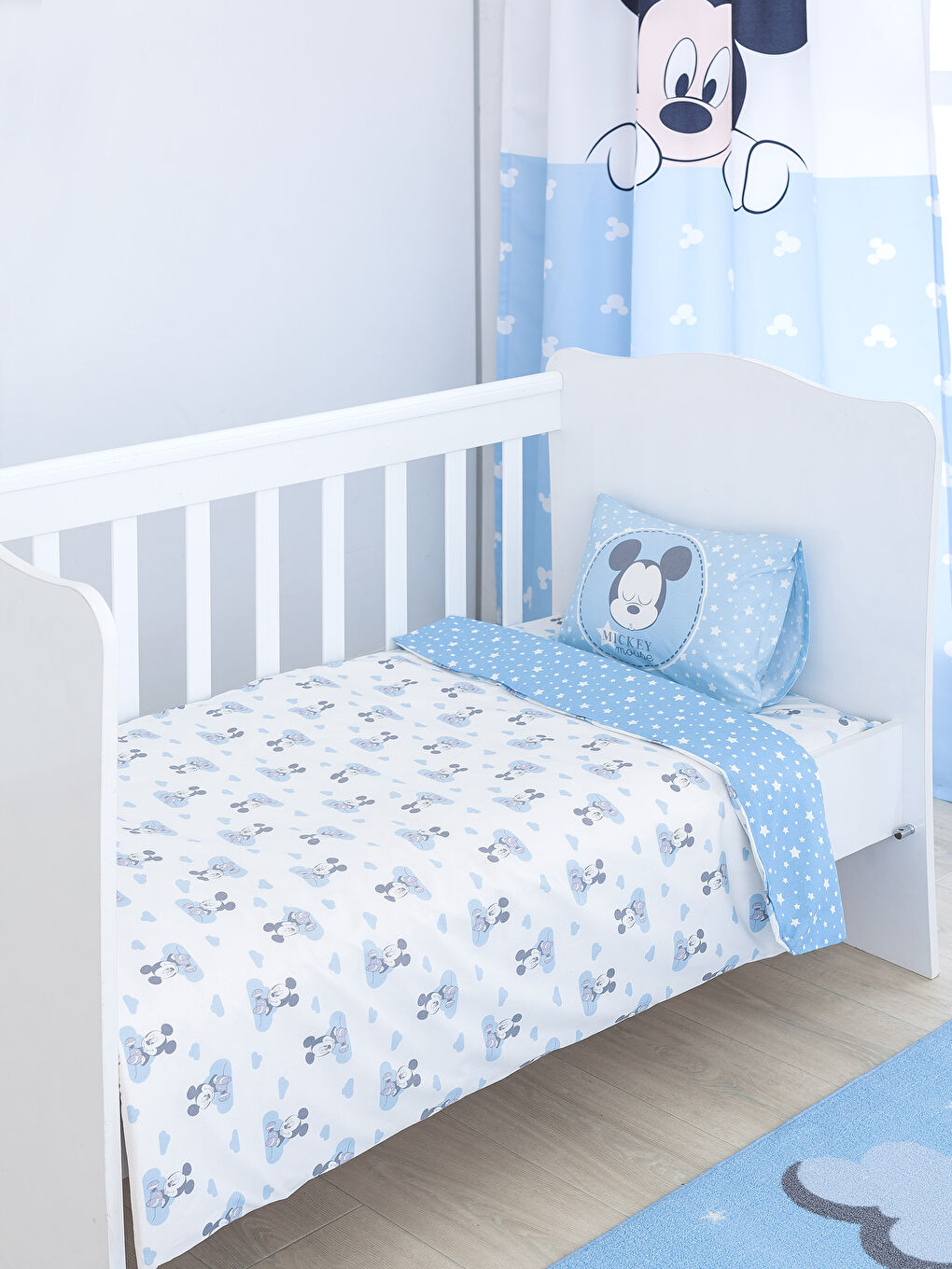 Mavi Baskılı Bebek Nevresim Takımı-1