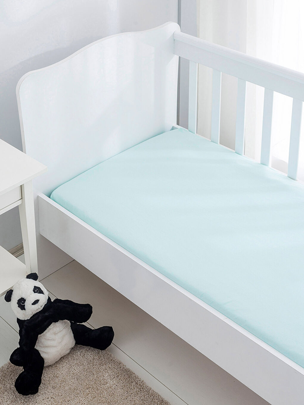 Turkuaz Uçuk Su Mavisi Bebek Çarşafı