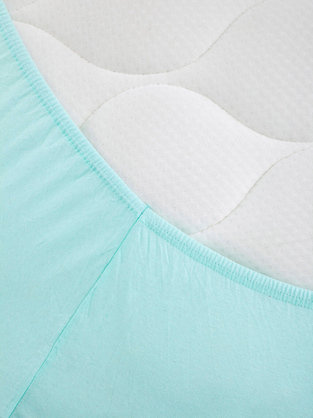 Turkuaz Uçuk Su Mavisi Bebek Çarşafı-1