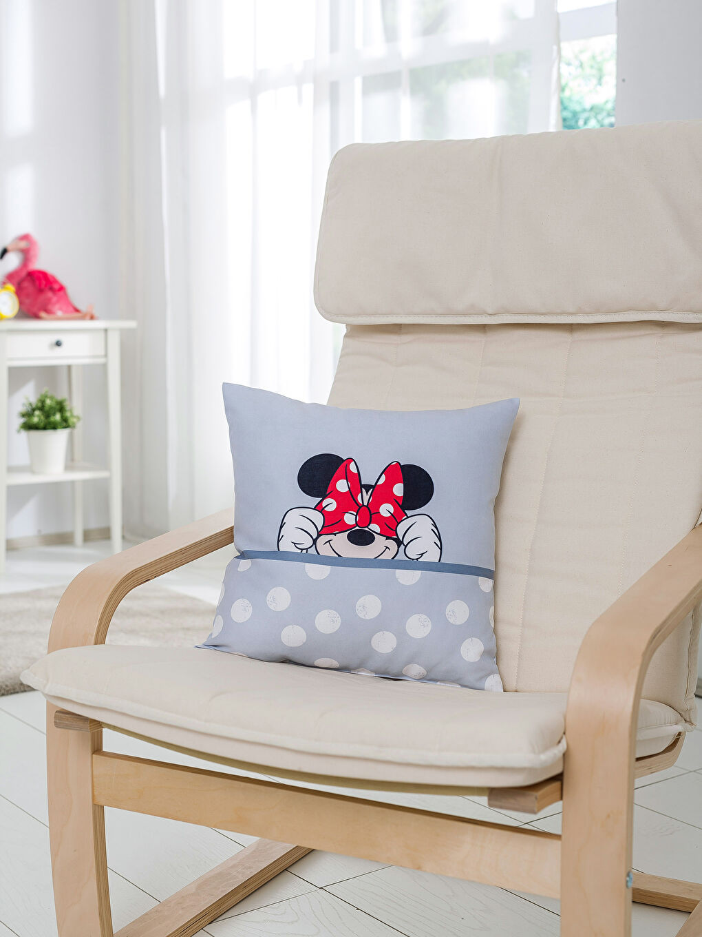 Gri Baskılı Bebek Kırlent