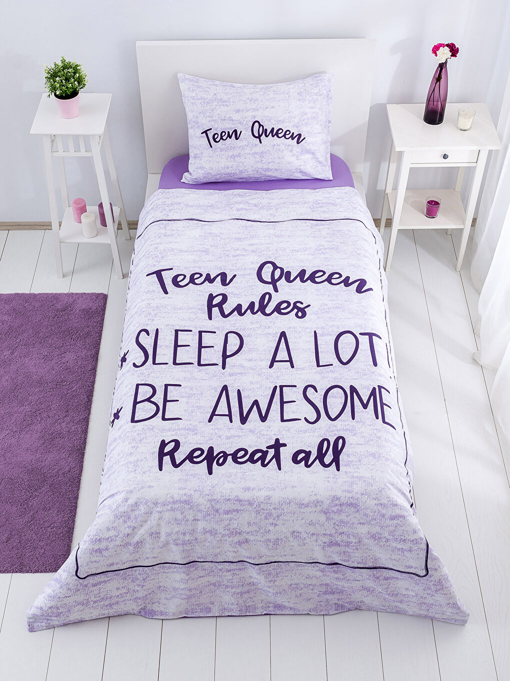 Parure housse de couette enfant LILAS-1