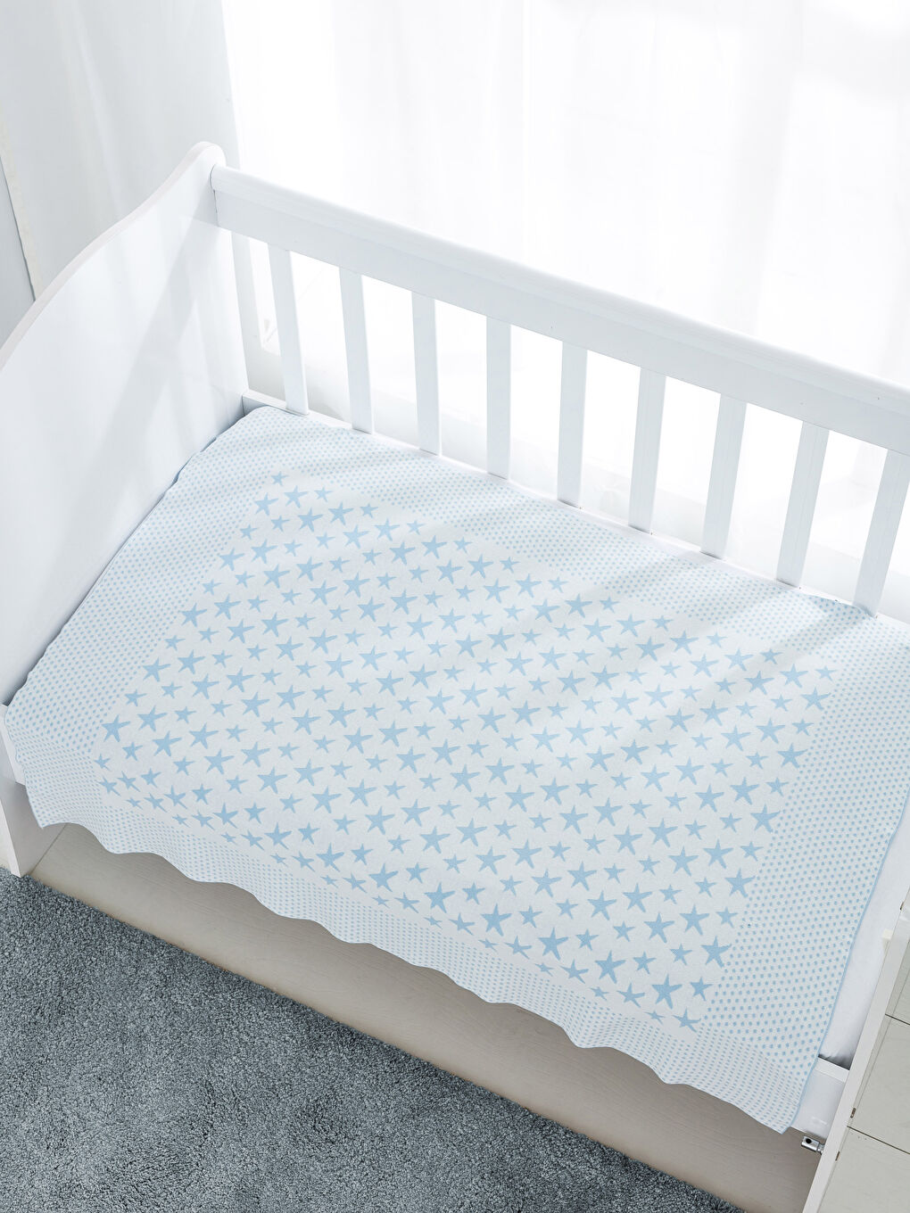 Голубой Детское одеяло-1