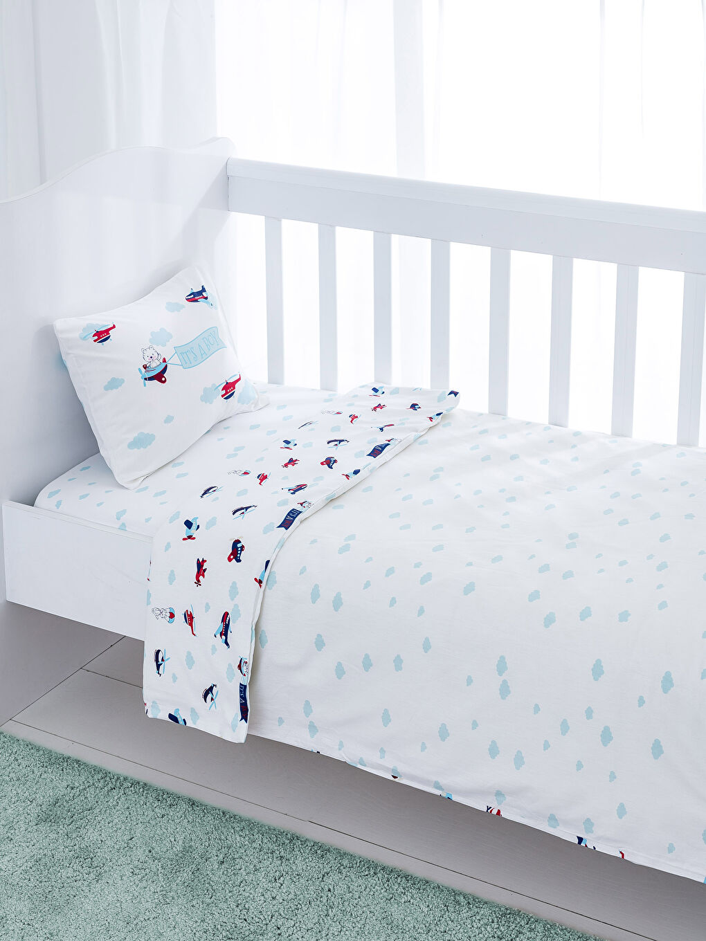 Mavi Baskılı Bebek Nevresim Takımı-1