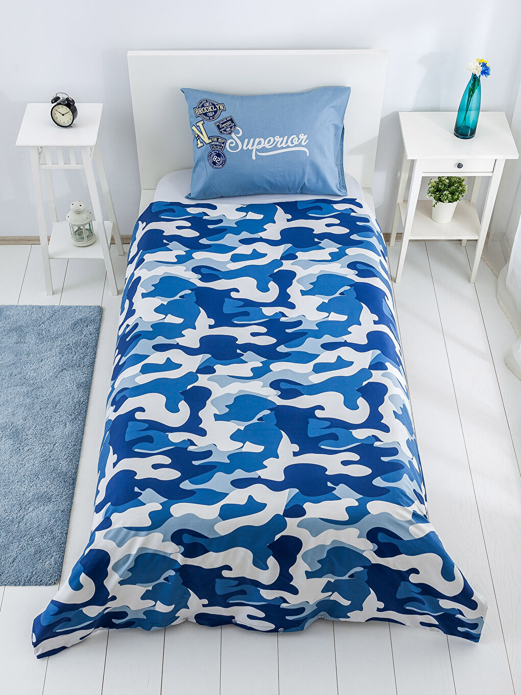 Parure housse de couette enfant INDIGO-1