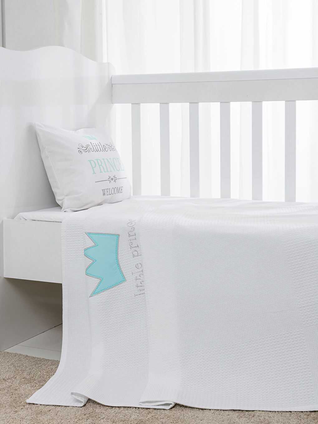 Couvre-lit piqué pour bébé BLEU