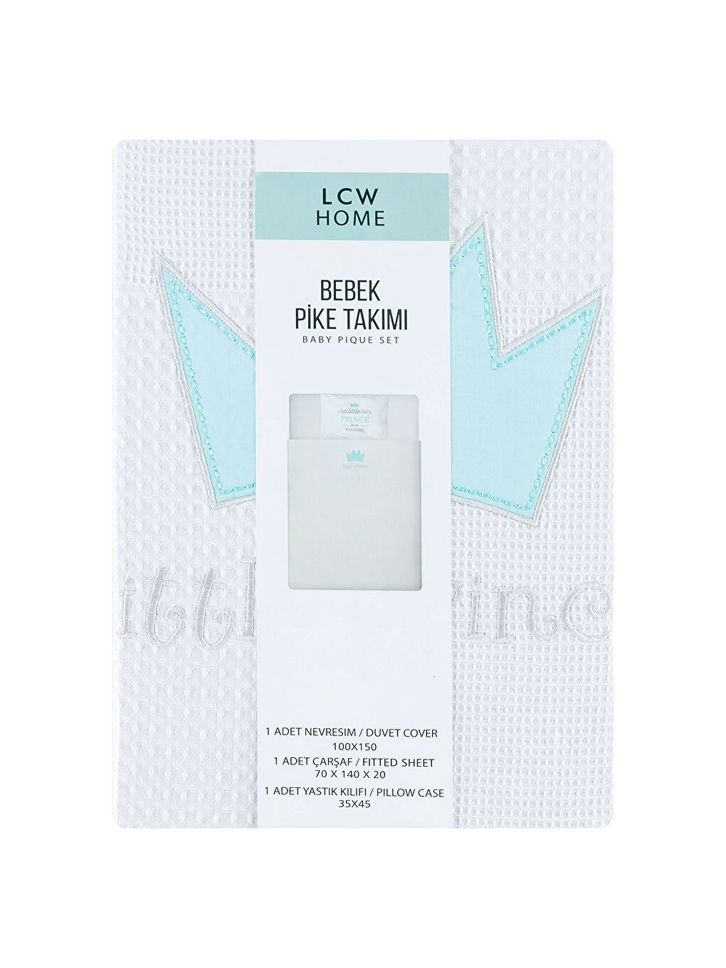 Couvre-lit piqué pour bébé BLEU-4