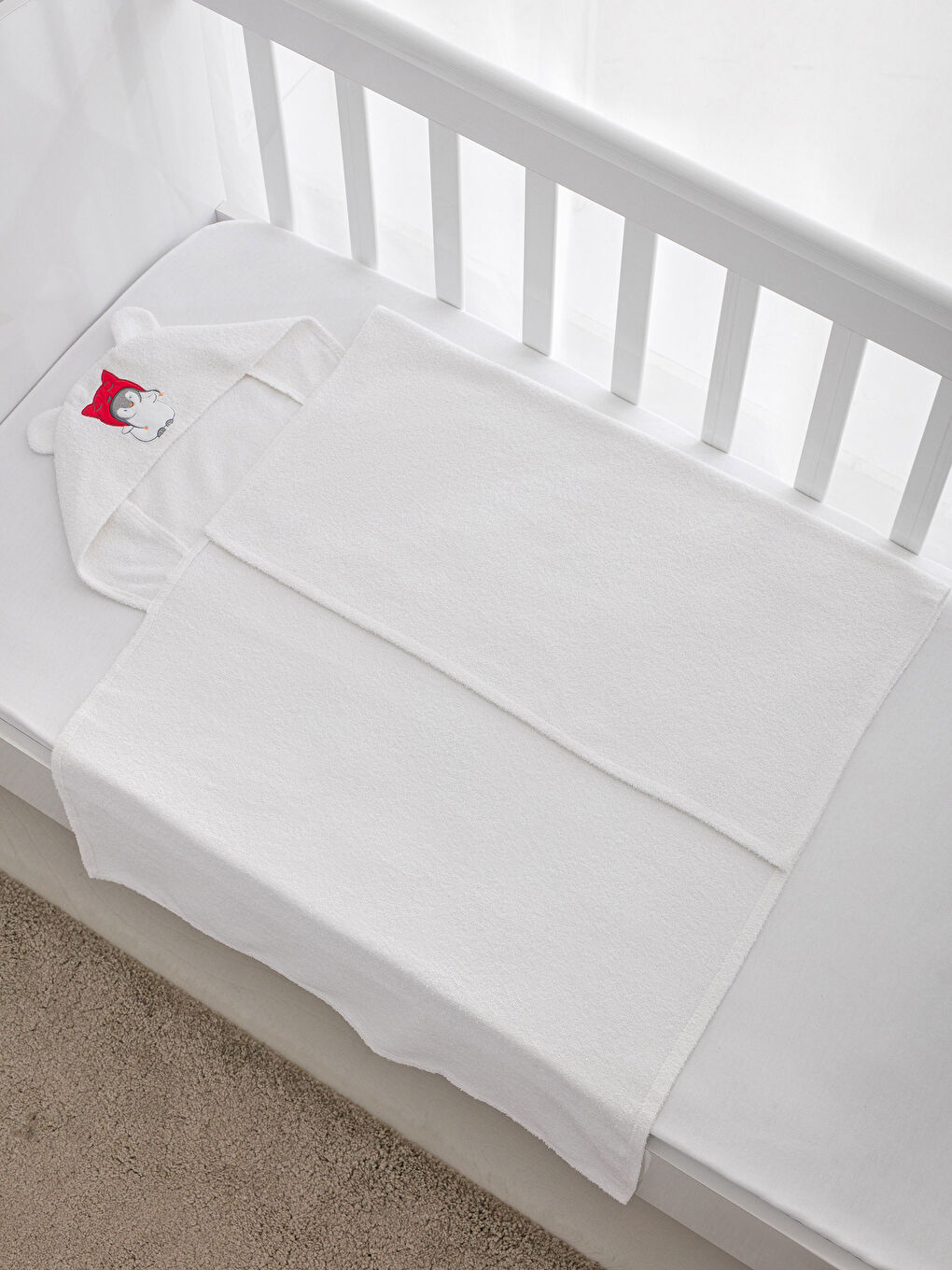 Serviette de bain bébé BLANC-1