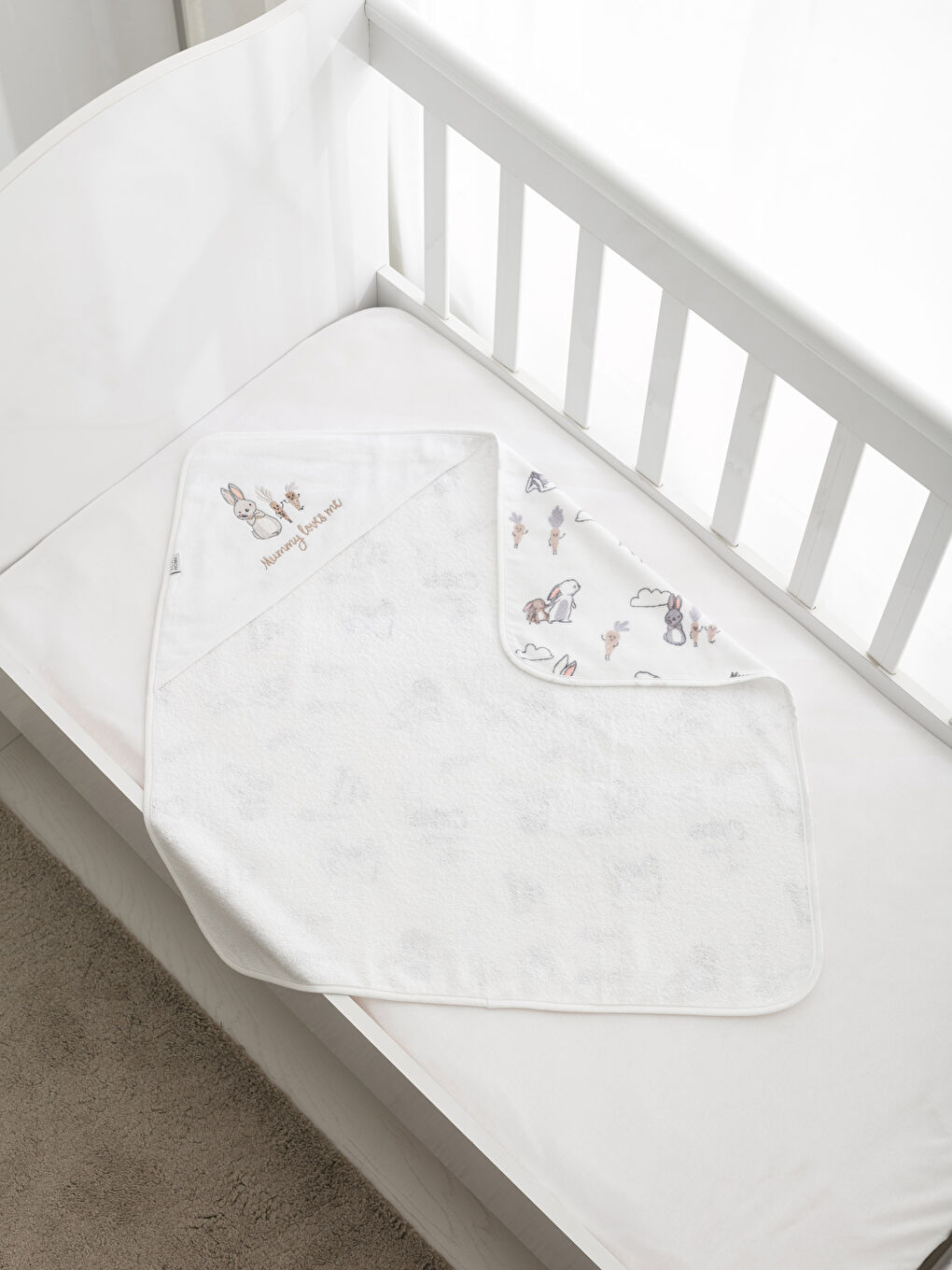 Serviette de bain bébé BLANC-1