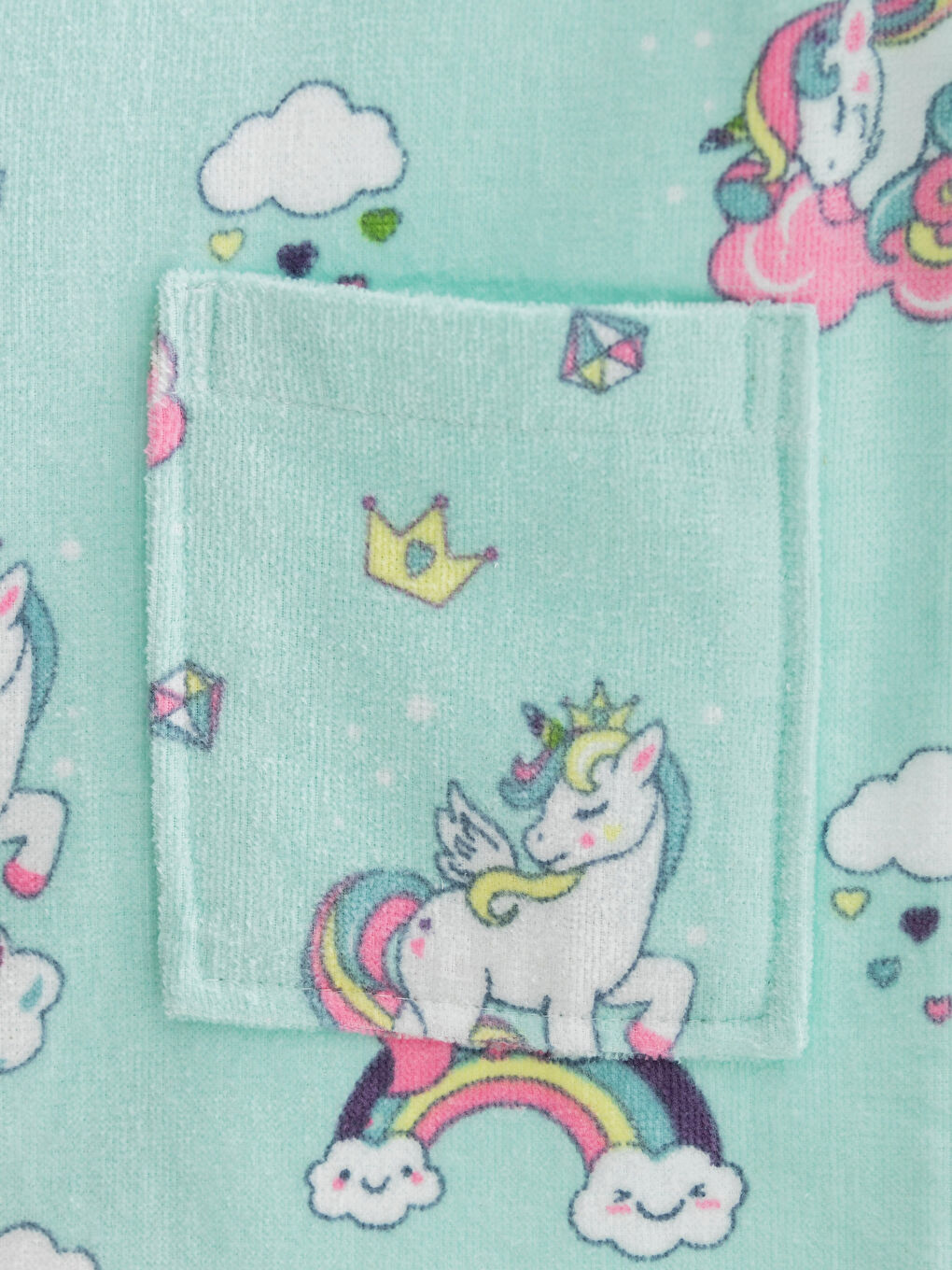 Turkuaz Uçuk Su Mavisi Çocuk Bornoz-2