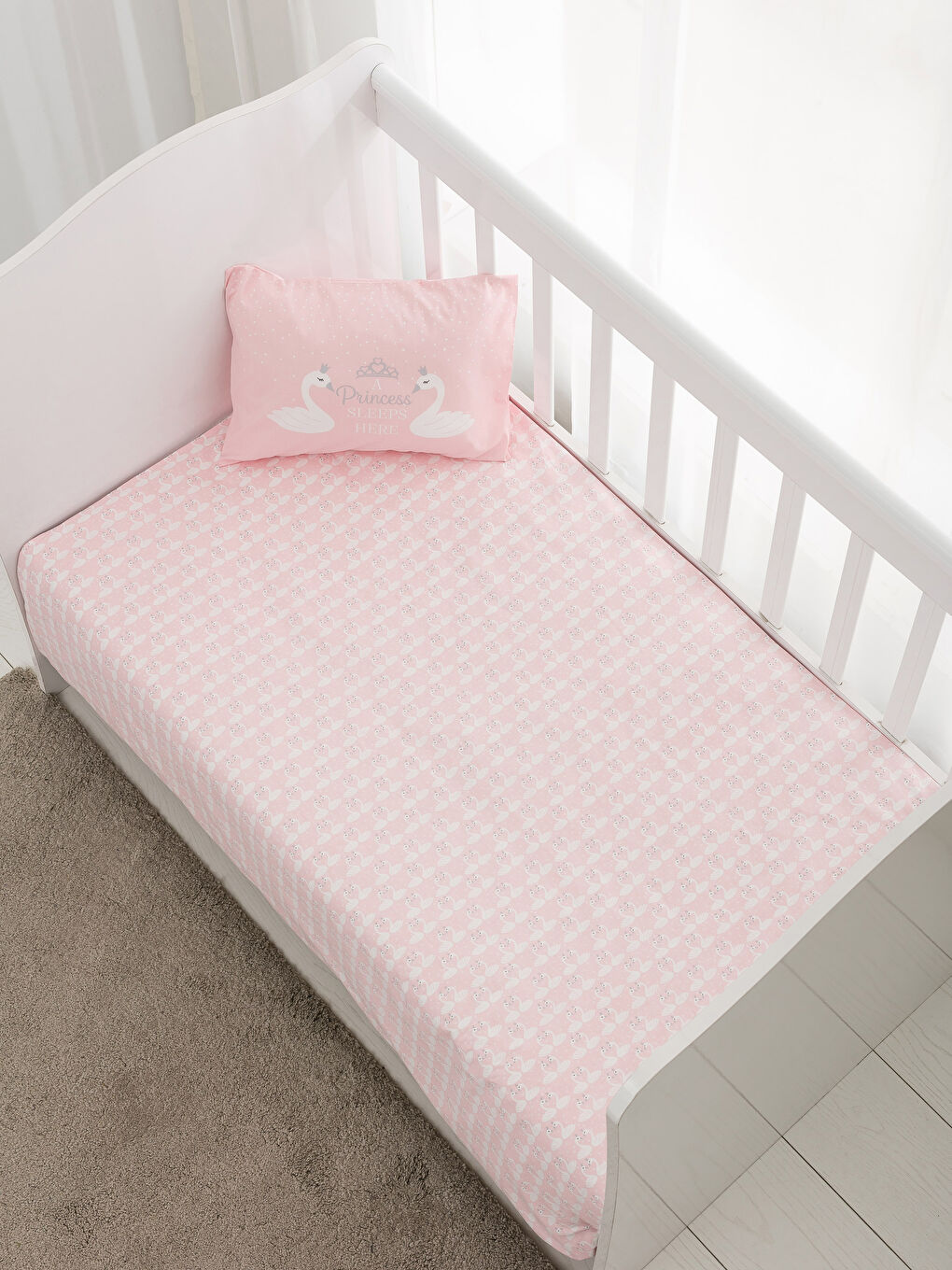 Pembe Baskılı Bebek Nevresim Takımı-1