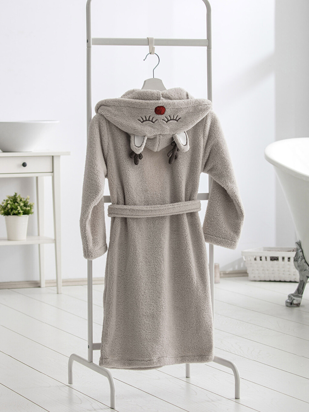 Girl Beige Kids' Bathrobe-1