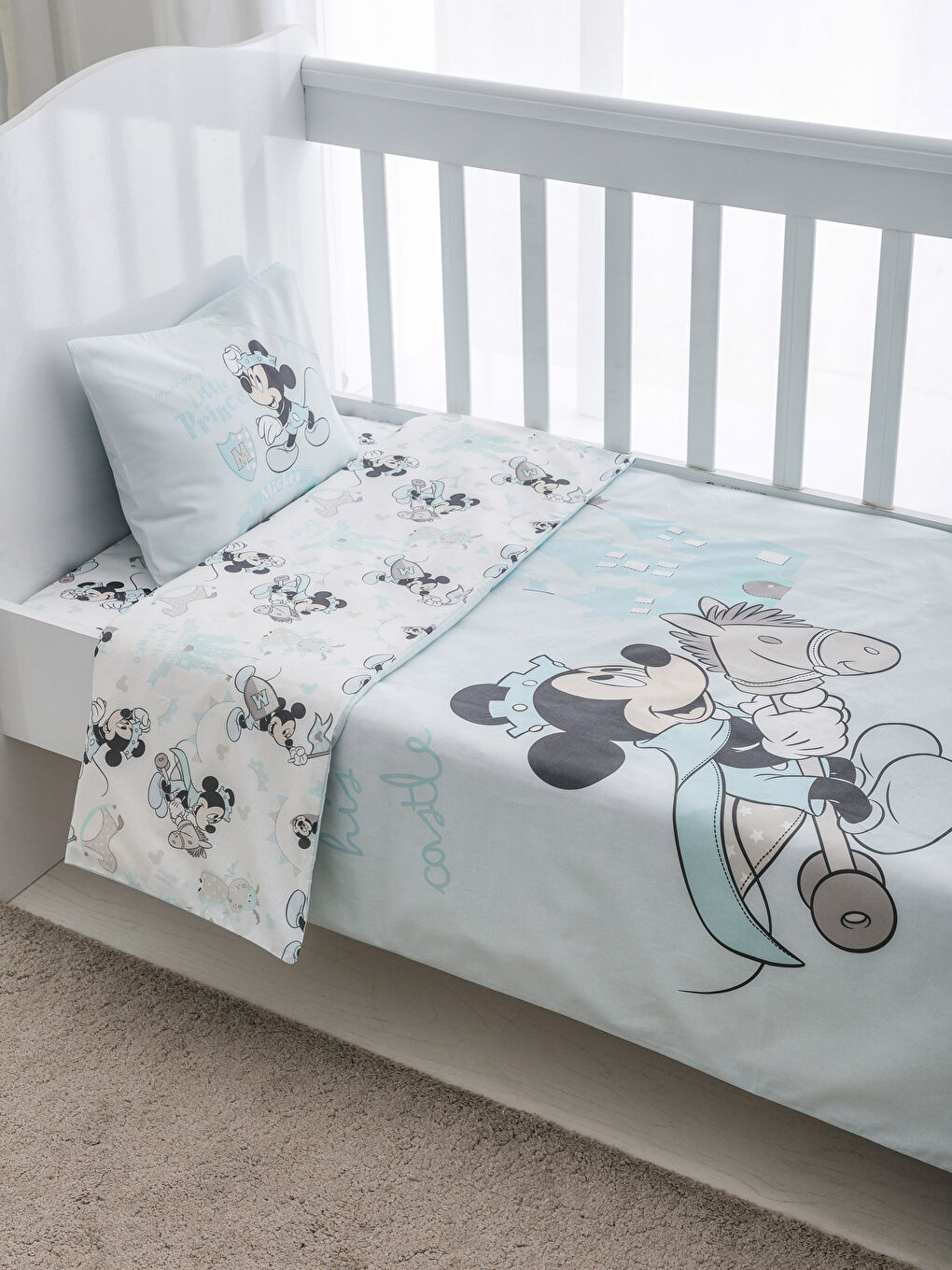 Mavi Baskılı Bebek Nevresim Takımı