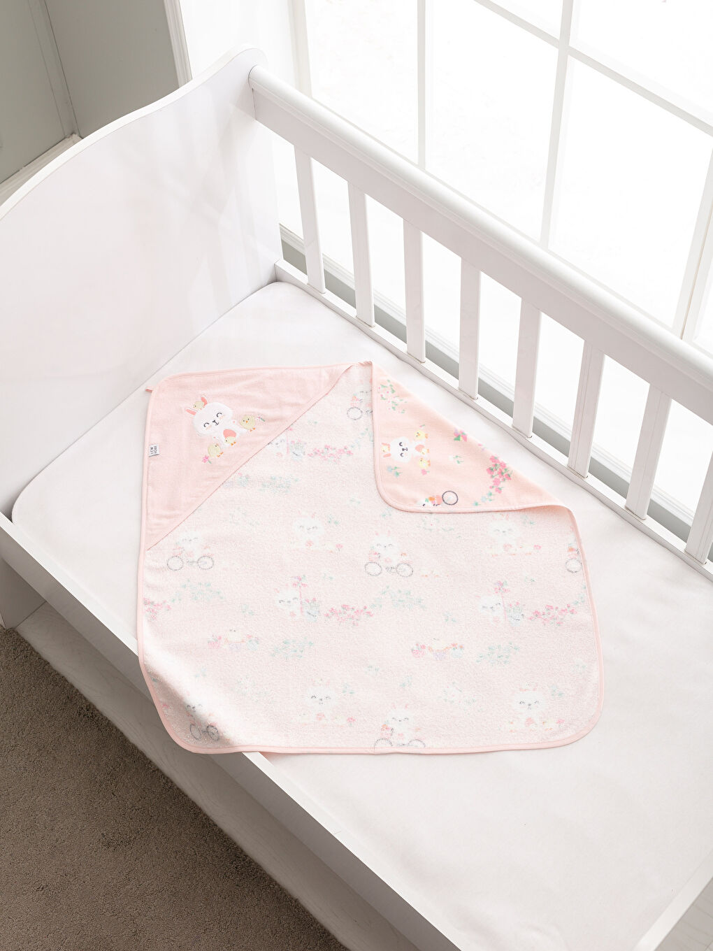 Pembe Baskılı Bebek Havlusu-1