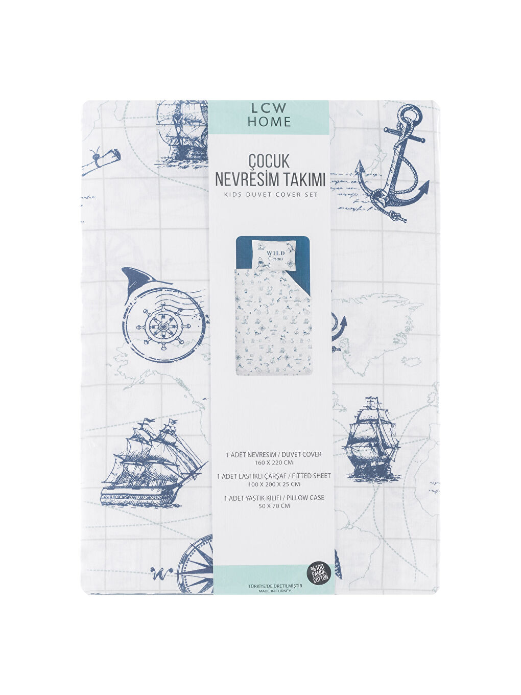 DUNKELBLAU Kinder-Bettwäsche-Garnitur Komplettset-5