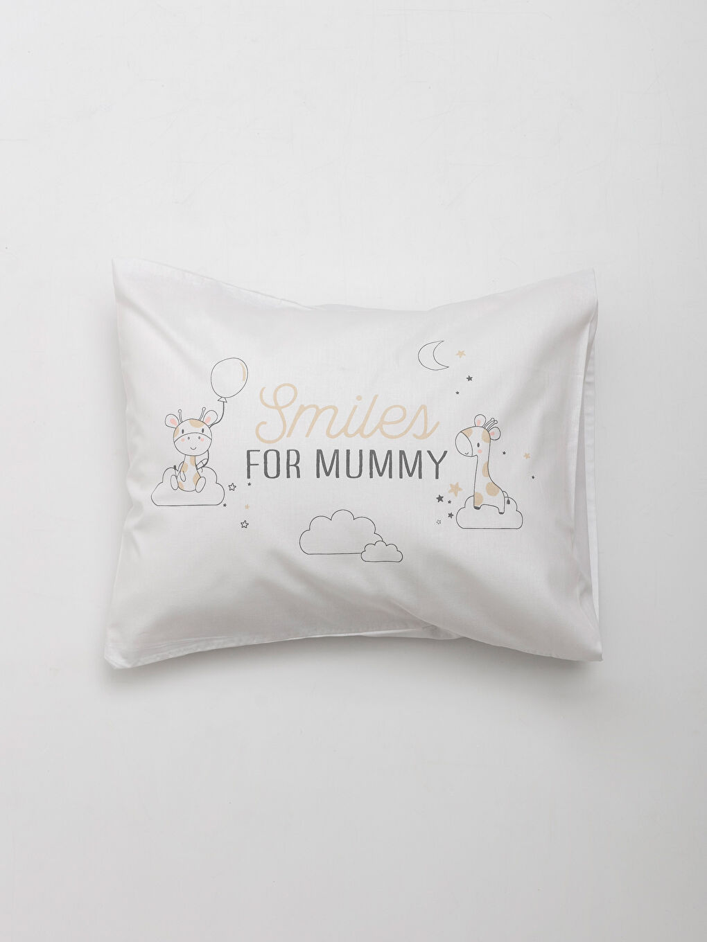 Ekru Baskılı Bebek Yastık Kılıfı-1