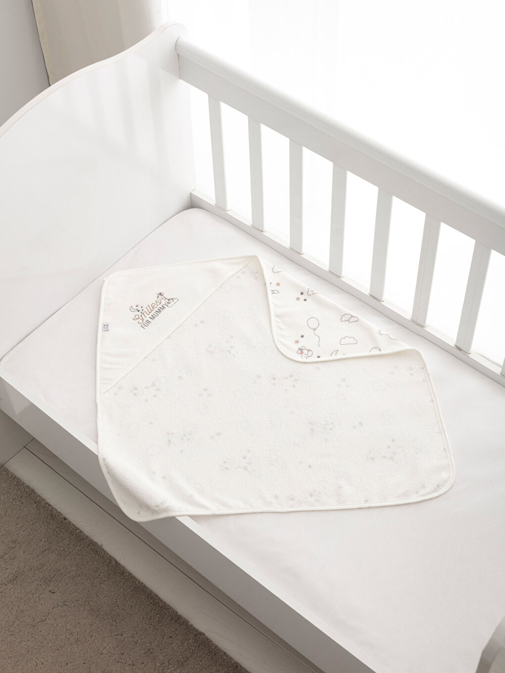 Ekru Baskılı Bebek Havlusu-1