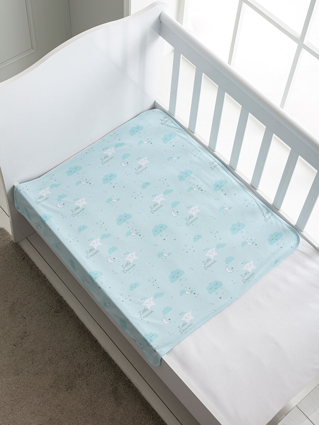 Голубой Детское одеяло-1