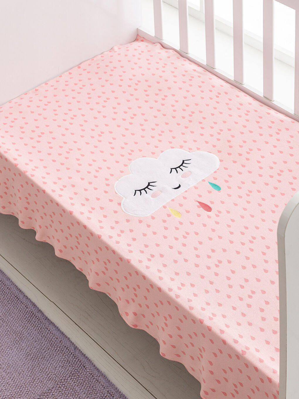 Pembe Baskılı Bebek Battaniyesi-1