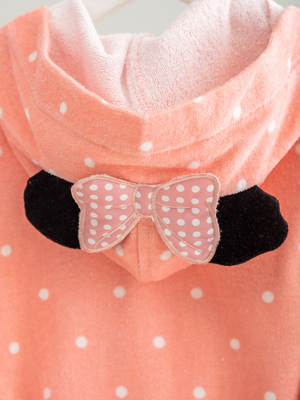 Pembe Baskılı Çocuk Bornoz-2