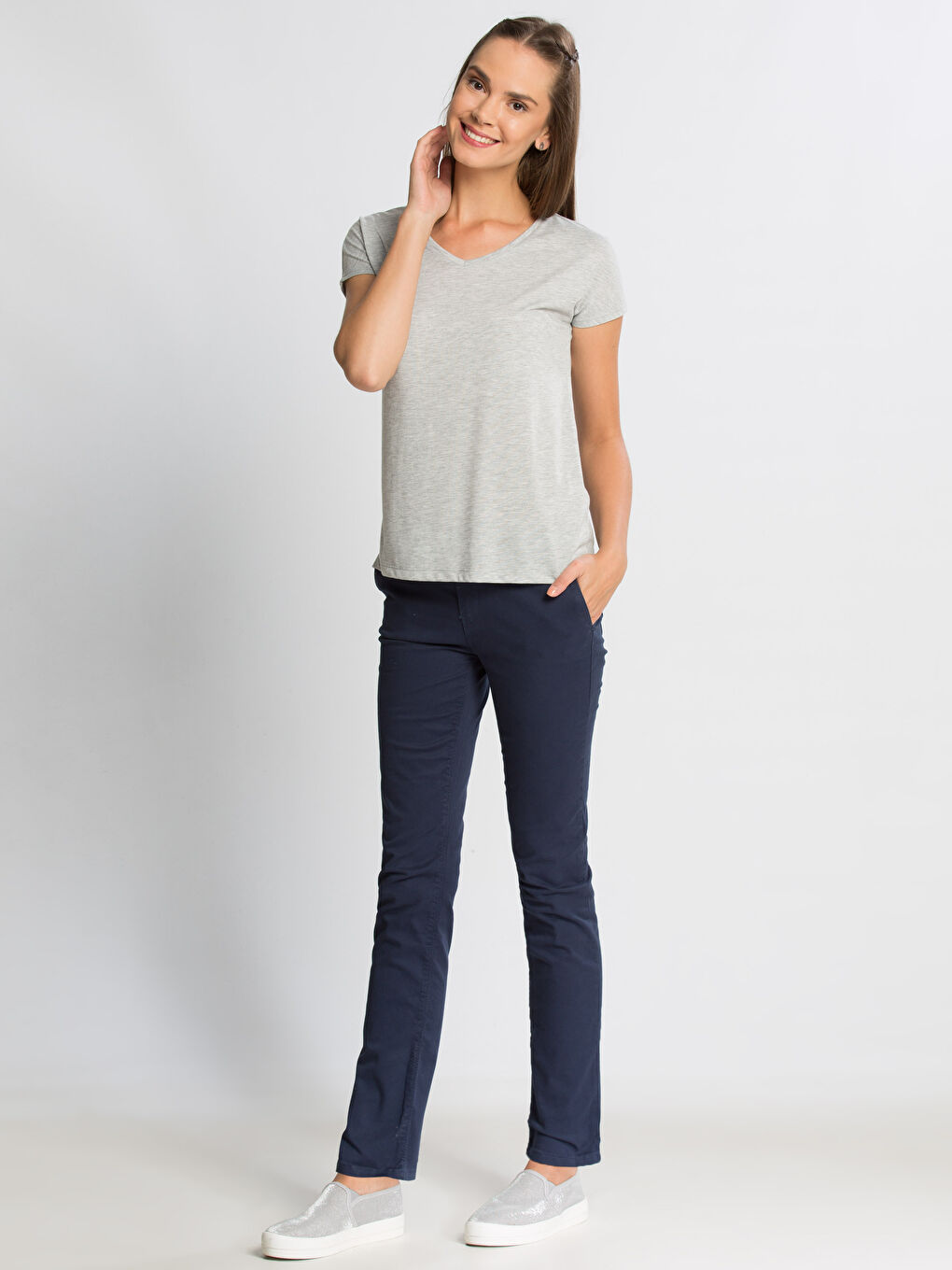Woman NAVY Trousers-2