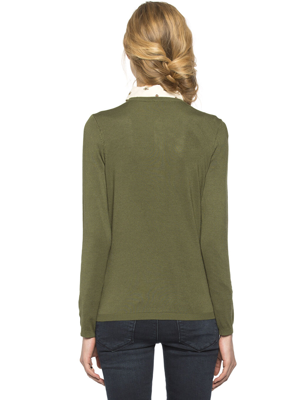 Yeşil Triko Kadın Hırka-1