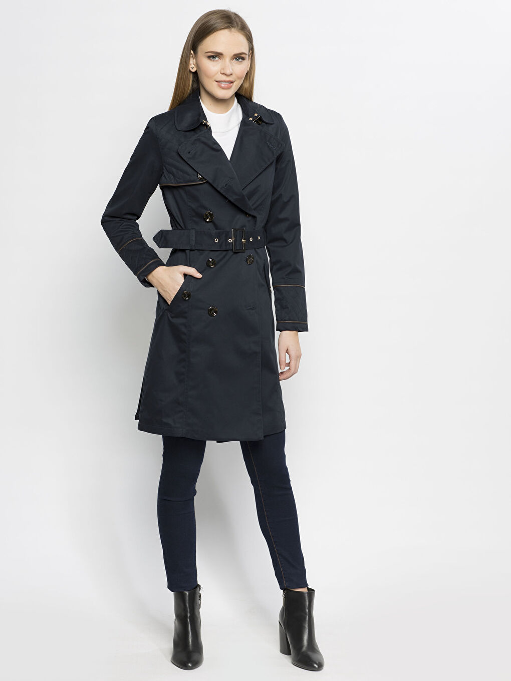 Lacivert Trençkot-3