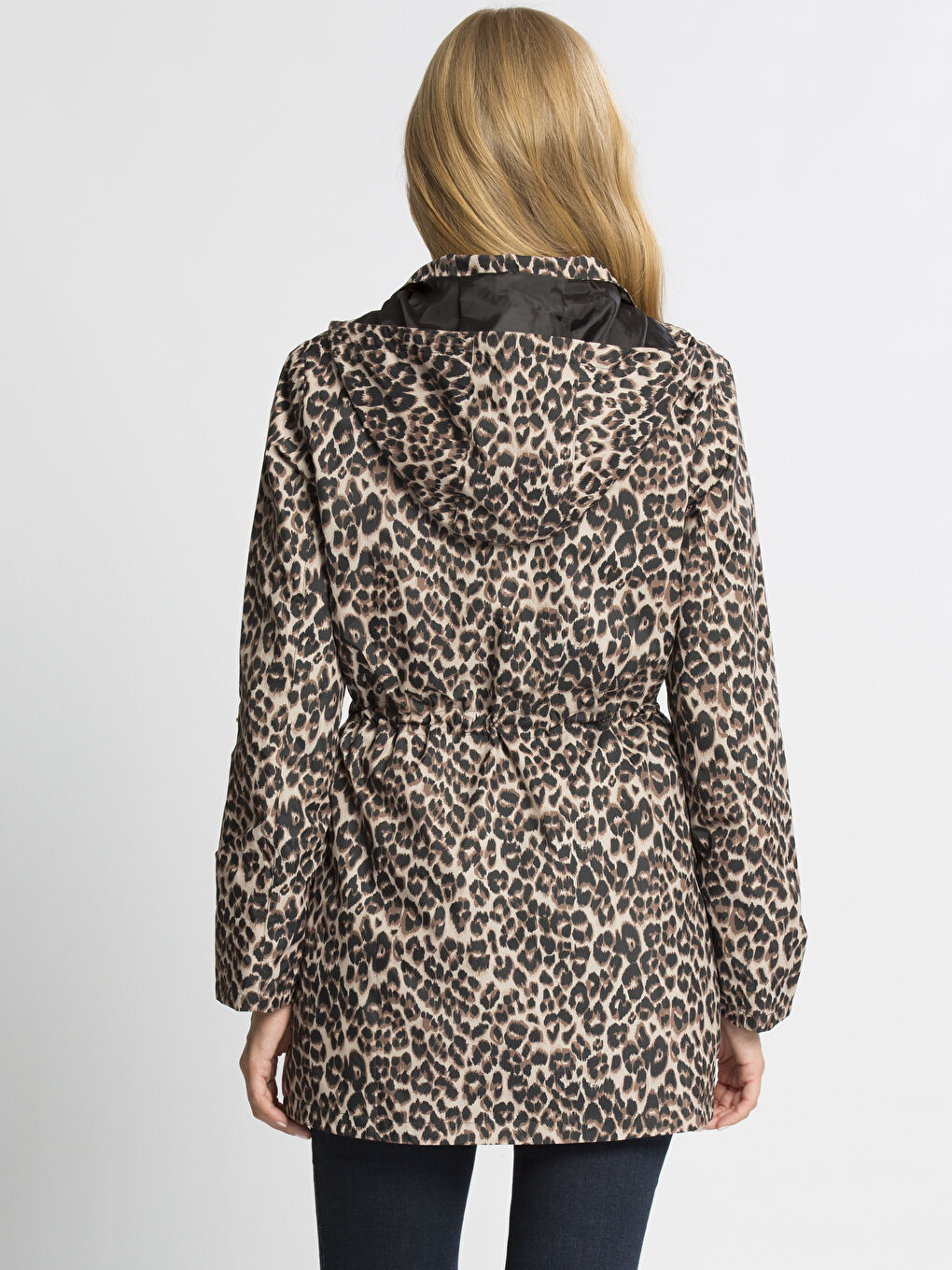 Kahverengi Kahve Baskılı Yağmurluk-1