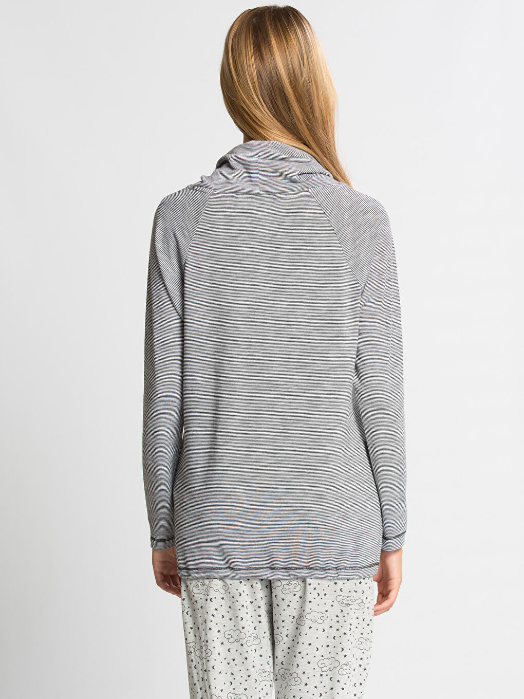 Frau DUNKELBLAU Pyjama-Oberteil-1