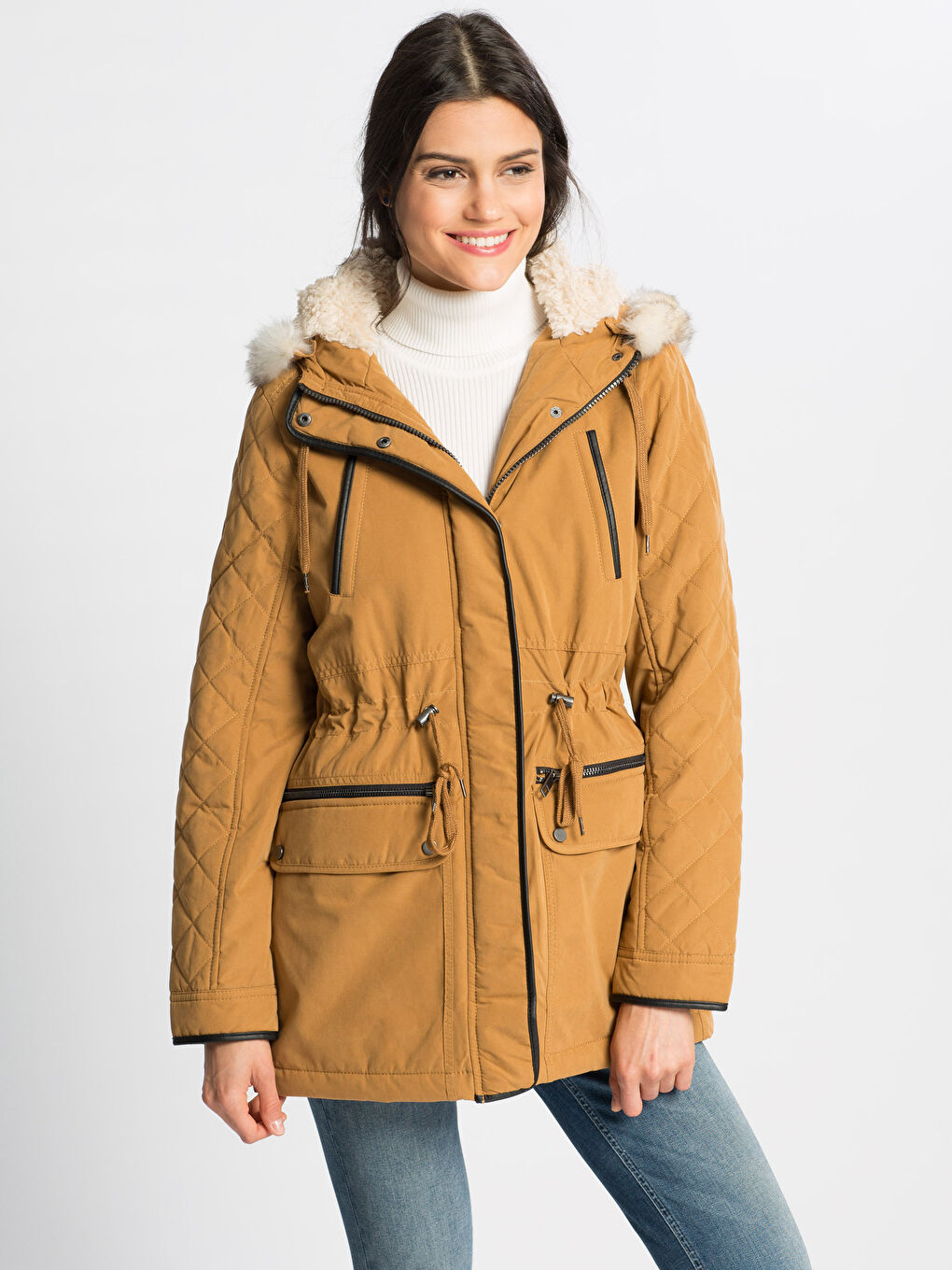 Woman BEIGE Parka Coat