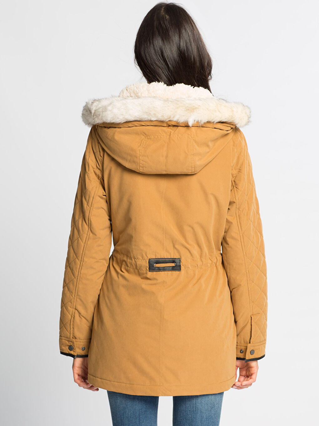 Woman BEIGE Parka Coat-2