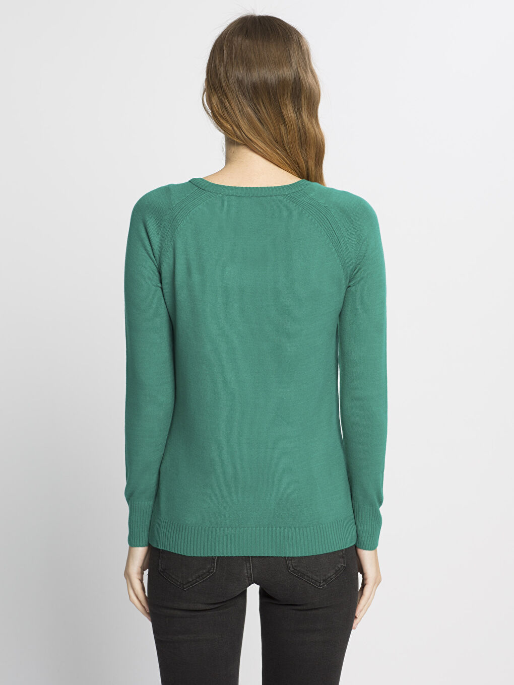 Женщины Зелёный Свитер-1