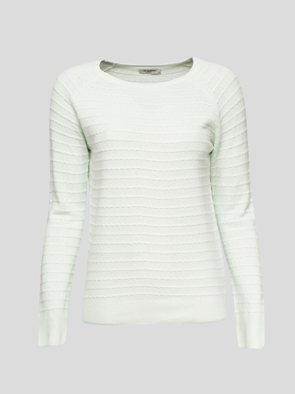 Yeşil Düz Bisiklet Yaka Kazak-3