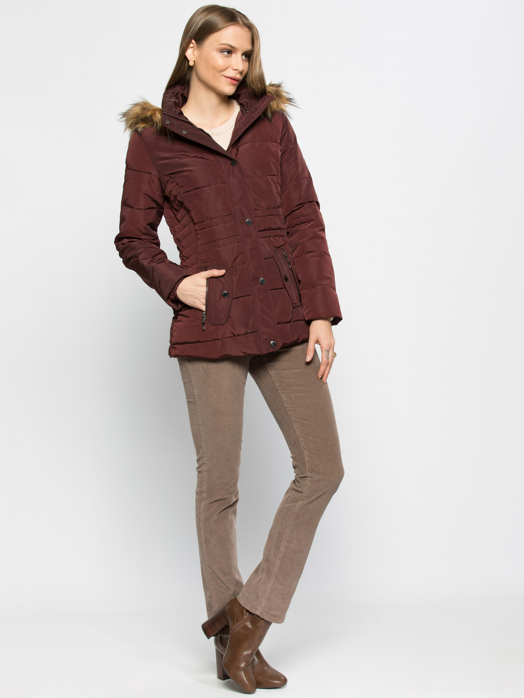 Bordo Şişme Mont-3