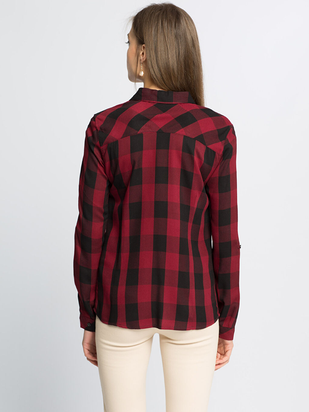 Bordo Ekose Gömlek-1