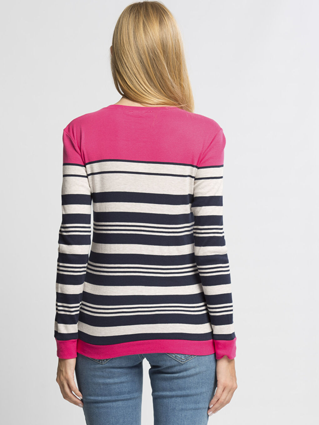 Pembe Çizgili Tişört-1