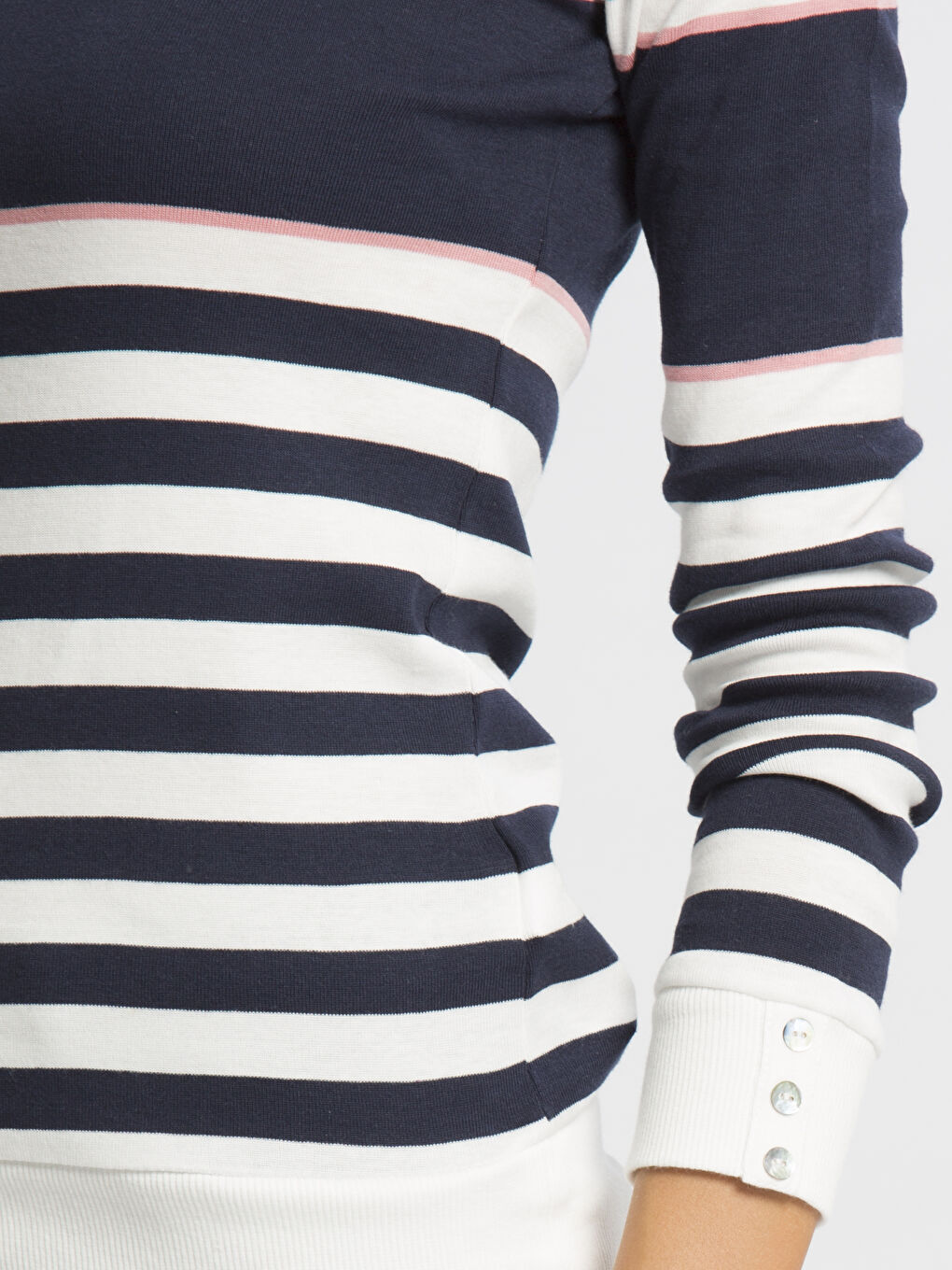 Lacivert Çizgili Tişört-3