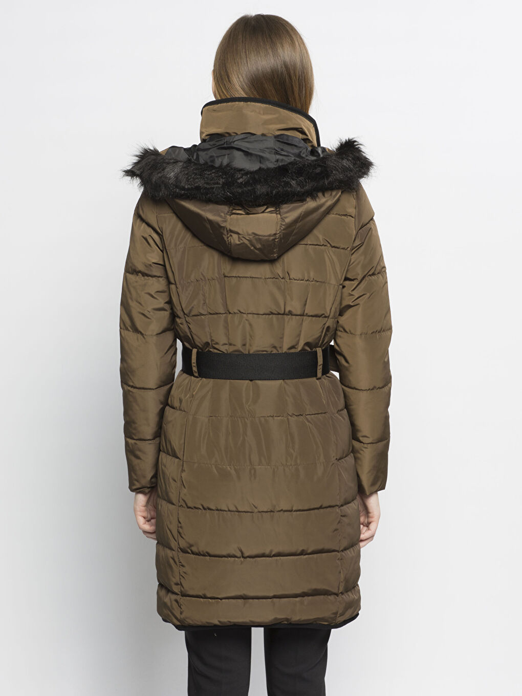 Koyu Haki Şişme Mont-2