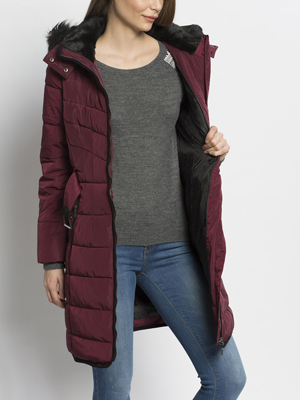 Bordo Şişme Mont-1