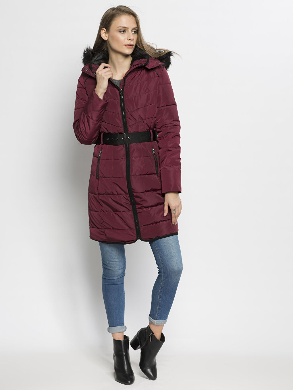 Bordo Şişme Mont-3