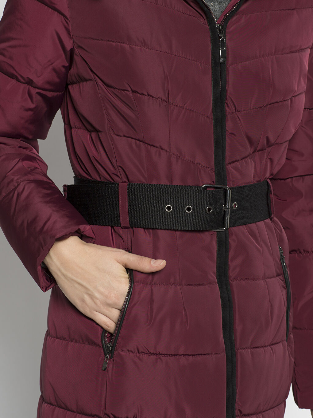 Bordo Şişme Mont-4