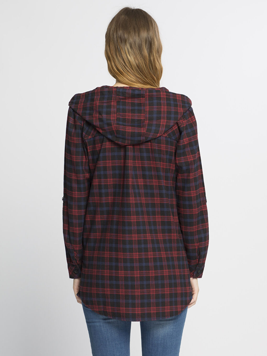 Lacivert Ekose Tunik-1