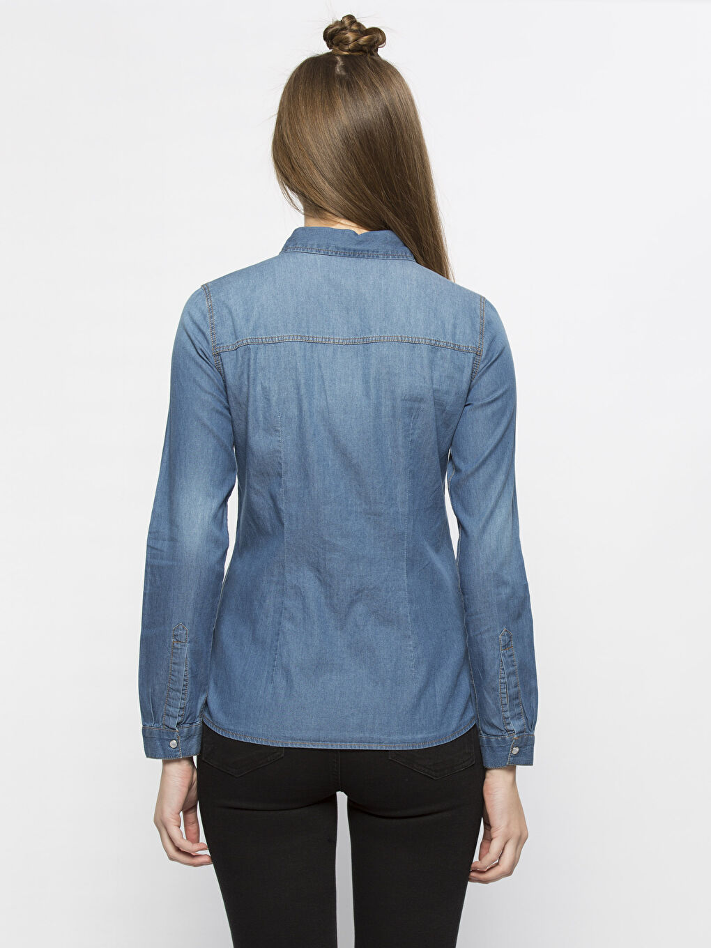 Orta İndigo Rodeo Jean Gömlek-1