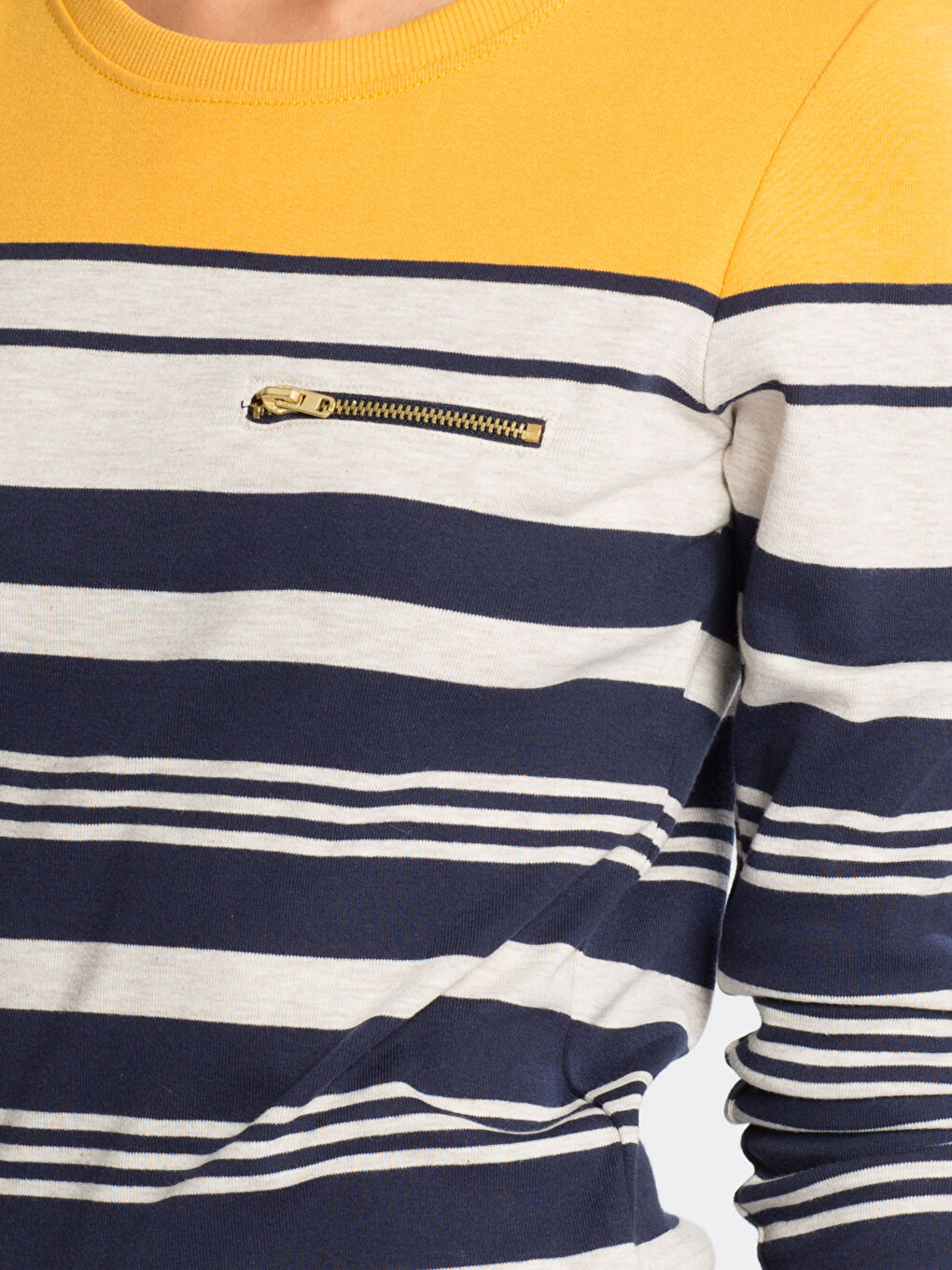 Yeşil Hardal Çizgili Tişört-3