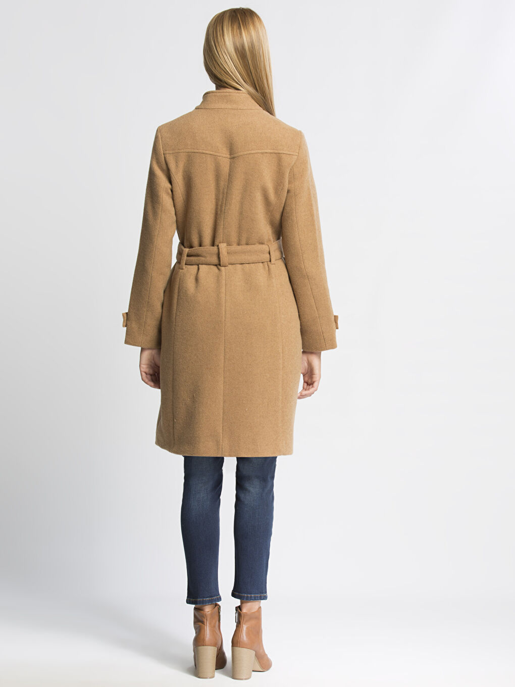 Ekru Karamel Kaşe Kaban-2