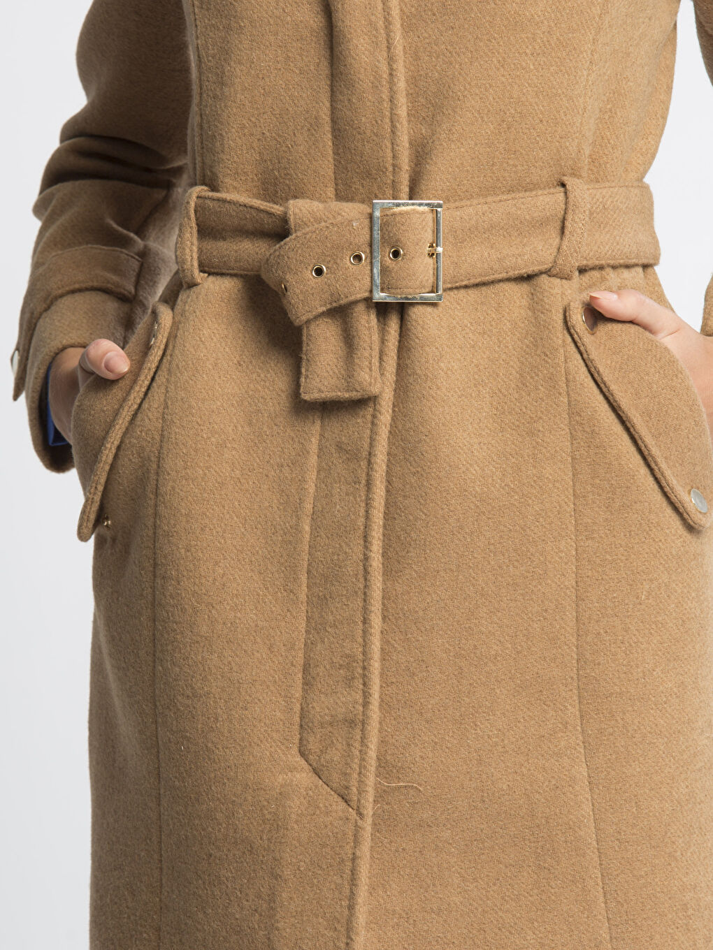 Ekru Karamel Kaşe Kaban-3