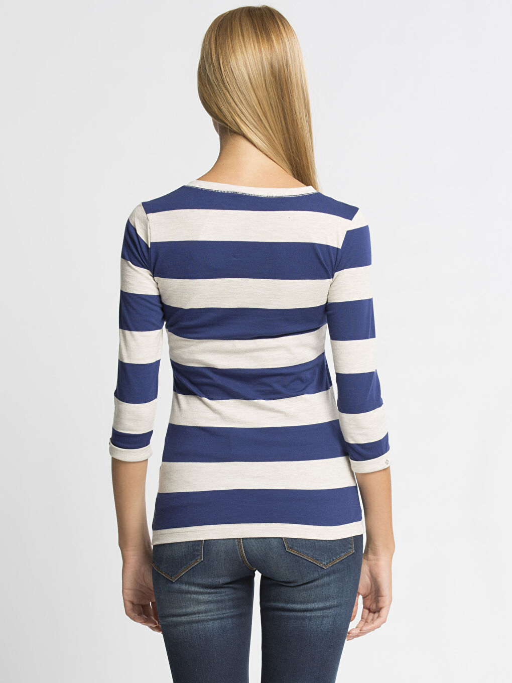 Beyaz-Açık Gri-Koyu Mavi Tişört-1