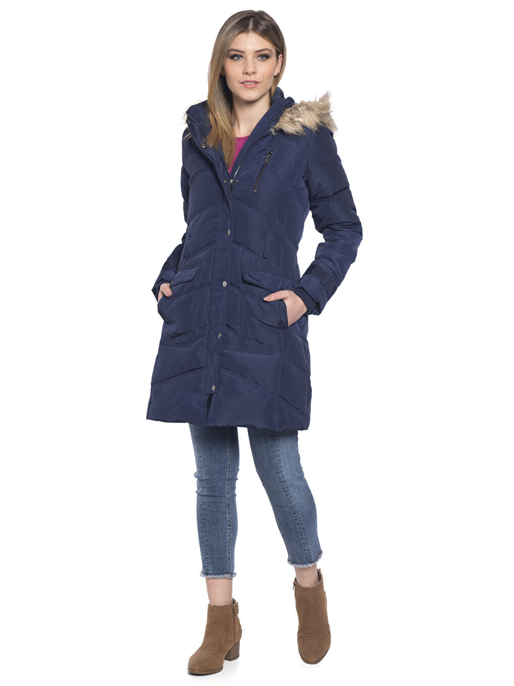 Lacivert Şişme Mont-3