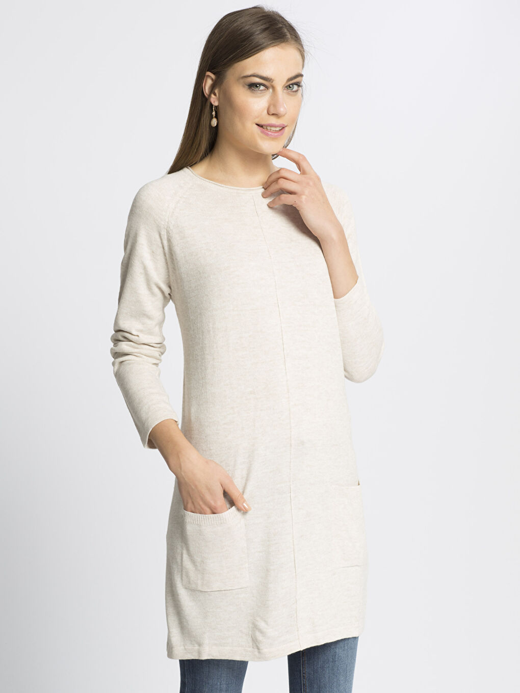 Crew Neck Plain Tunic