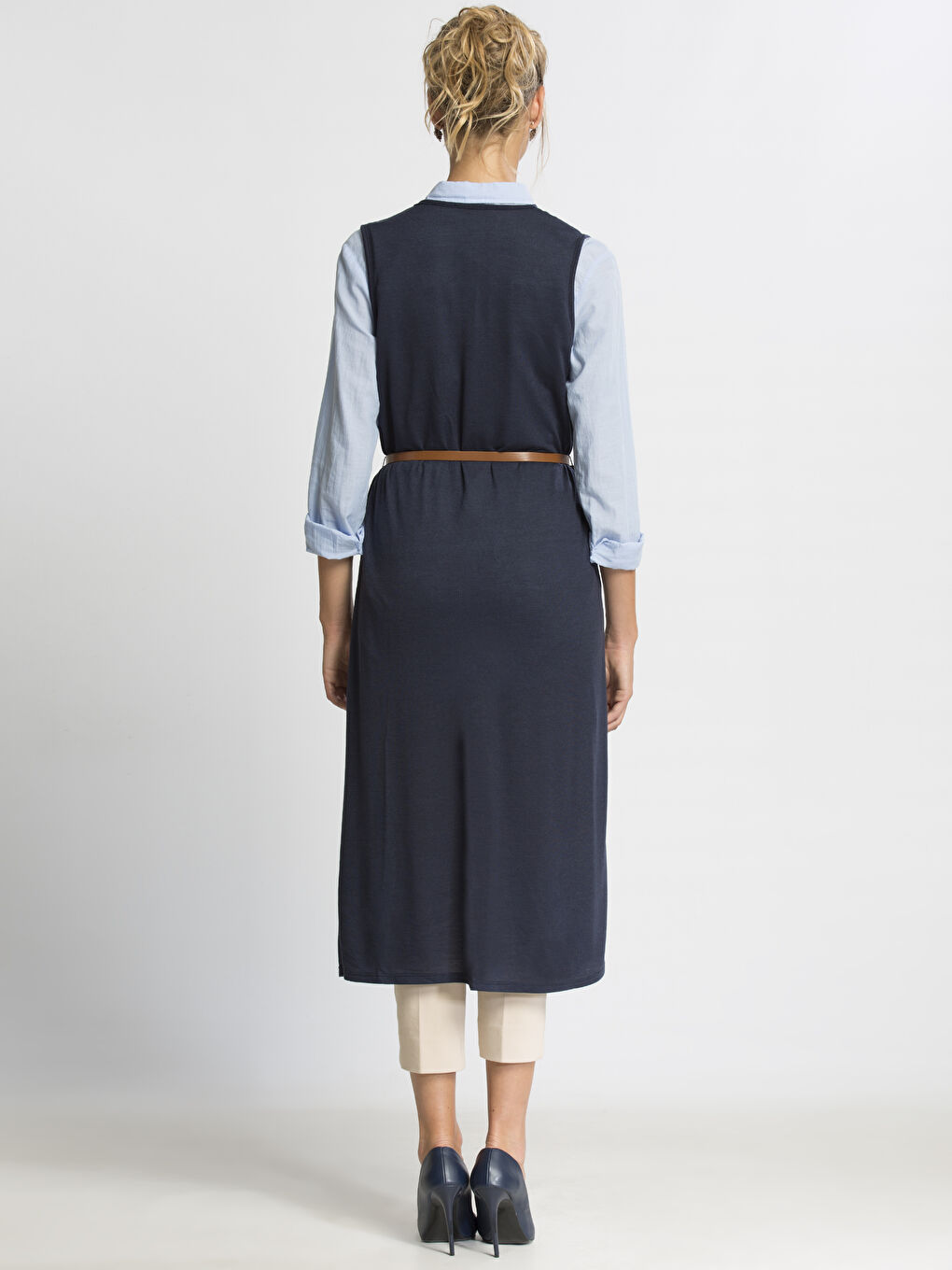 Woman NAVY Waistcoat-1