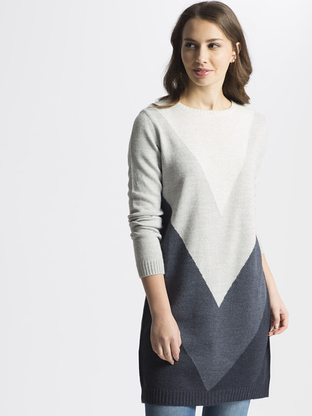 Lacivert Çizgili Tunik